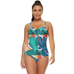 Leaves Tropical Exotic Retro Full Coverage Swimsuit by artworkshop