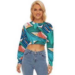 Leaves Tropical Exotic Lightweight Long Sleeve Sweatshirt by artworkshop