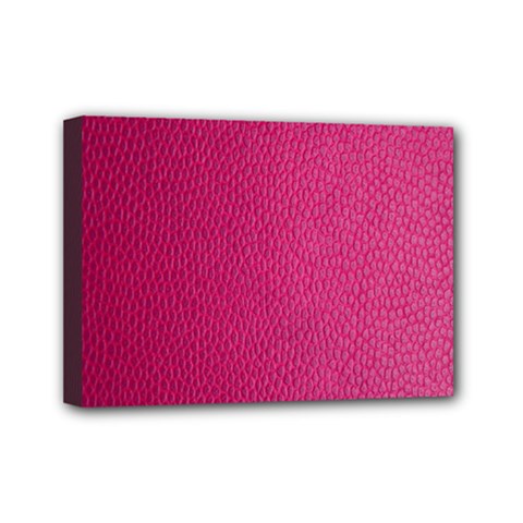 Pink Leather Leather Texture Skin Texture Mini Canvas 7  X 5  (stretched) by artworkshop