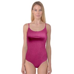 Pink Leather Leather Texture Skin Texture Camisole Leotard  by artworkshop