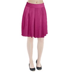 Pink Leather Leather Texture Skin Texture Pleated Skirt by artworkshop