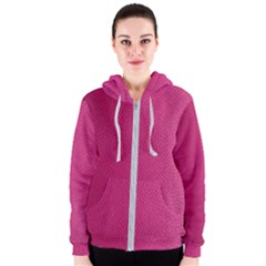 Pink Leather Leather Texture Skin Texture Women s Zipper Hoodie by artworkshop