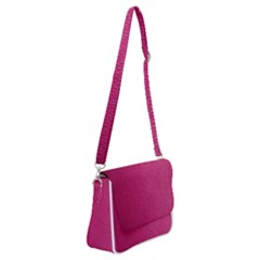 Pink Leather Leather Texture Skin Texture Shoulder Bag With Back Zipper by artworkshop