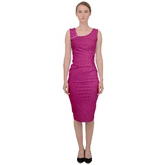 Pink Leather Leather Texture Skin Texture Sleeveless Pencil Dress by artworkshop