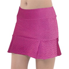 Pink Leather Leather Texture Skin Texture Classic Tennis Skirt by artworkshop