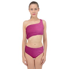 Pink Leather Leather Texture Skin Texture Spliced Up Two Piece Swimsuit by artworkshop