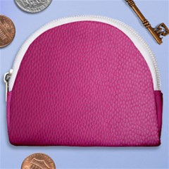 Pink Leather Leather Texture Skin Texture Horseshoe Style Canvas Pouch by artworkshop