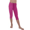 Pink Leather Leather Texture Skin Texture Kids  Lightweight Velour Capri Leggings  View1