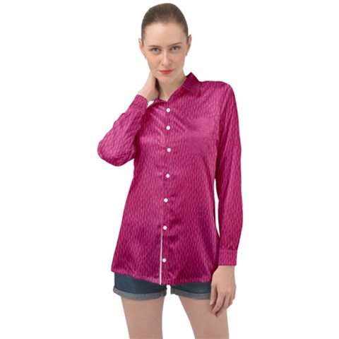 Pink Leather Leather Texture Skin Texture Long Sleeve Satin Shirt by artworkshop