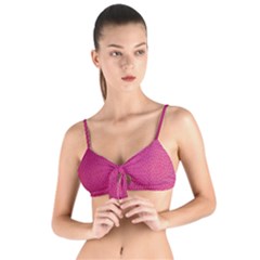 Pink Leather Leather Texture Skin Texture Tie Up Cut Bikini Top by artworkshop