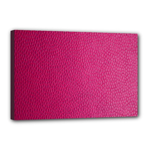 Pink Leather Leather Texture Skin Texture Canvas 18  X 12  (stretched) by artworkshop