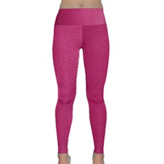 Pink Leather Leather Texture Skin Texture Lightweight Velour Classic Yoga Leggings by artworkshop