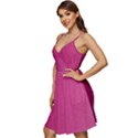 Pink Leather Leather Texture Skin Texture V-Neck Pocket Summer Dress  View3