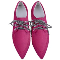 Pink Leather Leather Texture Skin Texture Pointed Oxford Shoes by artworkshop