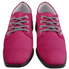 Pink Leather Leather Texture Skin Texture Women Heeled Oxford Shoes by artworkshop