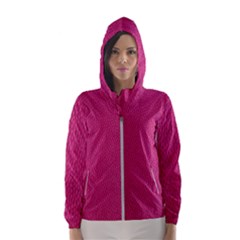 Pink Leather Leather Texture Skin Texture Women s Hooded Windbreaker by artworkshop