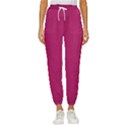 Pink Leather Leather Texture Skin Texture Cropped Drawstring Pants View1