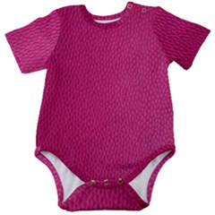 Pink Leather Leather Texture Skin Texture Baby Short Sleeve Onesie Bodysuit