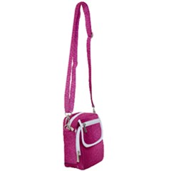 Pink Leather Leather Texture Skin Texture Shoulder Strap Belt Bag by artworkshop