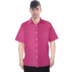 Pink Leather Leather Texture Skin Texture Men s Hawaii Shirt