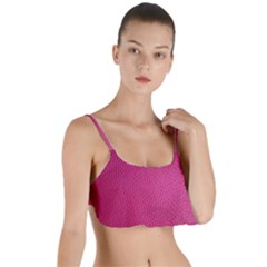 Pink Leather Leather Texture Skin Texture Layered Top Bikini Top  by artworkshop