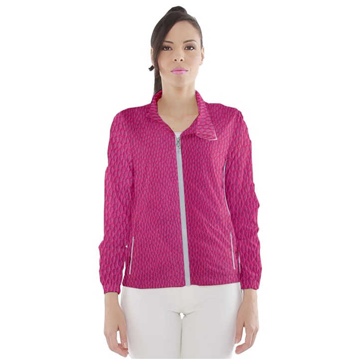 Pink Leather Leather Texture Skin Texture Women s Windbreaker