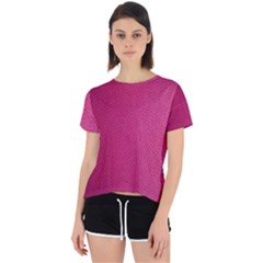 Pink Leather Leather Texture Skin Texture Open Back Sport Tee by artworkshop