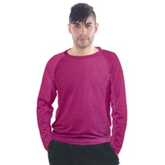 Pink Leather Leather Texture Skin Texture Men s Long Sleeve Raglan Tee