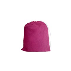 Pink Leather Leather Texture Skin Texture Drawstring Pouch (xs)