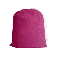 Pink Leather Leather Texture Skin Texture Drawstring Pouch (xl) by artworkshop