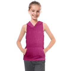 Pink Leather Leather Texture Skin Texture Kids  Sleeveless Hoodie by artworkshop