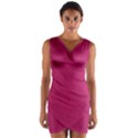 Pink Leather Leather Texture Skin Texture Wrap Front Bodycon Dress View1