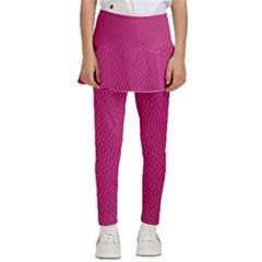 Pink Leather Leather Texture Skin Texture Kids  Skirted Pants