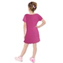 Pink Leather Leather Texture Skin Texture Kids  Short Sleeve Velvet Dress View2