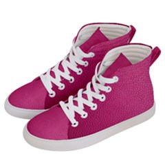 Pink Leather Leather Texture Skin Texture Women s Hi-top Skate Sneakers by artworkshop