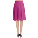 Pink Leather Leather Texture Skin Texture Flared Midi Skirt View2