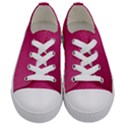 Pink Leather Leather Texture Skin Texture Kids  Low Top Canvas Sneakers View1