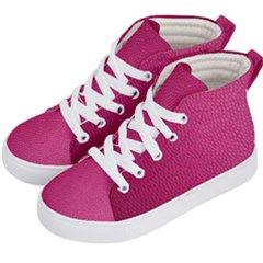 Pink Leather Leather Texture Skin Texture Kids  Hi-top Skate Sneakers by artworkshop