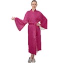 Pink Leather Leather Texture Skin Texture Maxi Velour Kimono View1