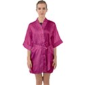 Pink Leather Leather Texture Skin Texture Half Sleeve Satin Kimono  View1