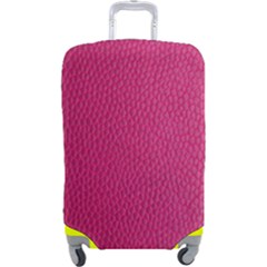 Pink Leather Leather Texture Skin Texture Luggage Cover (large) by artworkshop