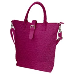 Pink Leather Leather Texture Skin Texture Buckle Top Tote Bag by artworkshop