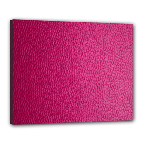 Pink Leather Leather Texture Skin Texture Canvas 20  X 16  (stretched) by artworkshop