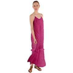 Pink Leather Leather Texture Skin Texture Cami Maxi Ruffle Chiffon Dress by artworkshop