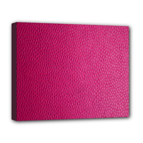 Pink Leather Leather Texture Skin Texture Deluxe Canvas 20  X 16  (stretched) by artworkshop