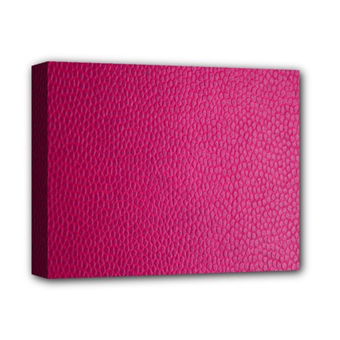 Pink Leather Leather Texture Skin Texture Deluxe Canvas 14  X 11  (stretched) by artworkshop