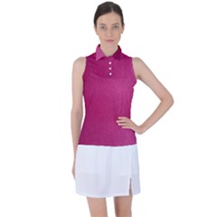 Pink Leather Leather Texture Skin Texture Women s Sleeveless Polo Tee by artworkshop