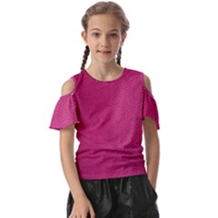 Pink Leather Leather Texture Skin Texture Kids  Butterfly Cutout Tee by artworkshop