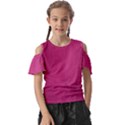 Pink Leather Leather Texture Skin Texture Kids  Butterfly Cutout Tee View1