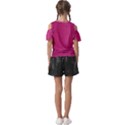 Pink Leather Leather Texture Skin Texture Kids  Butterfly Cutout Tee View2